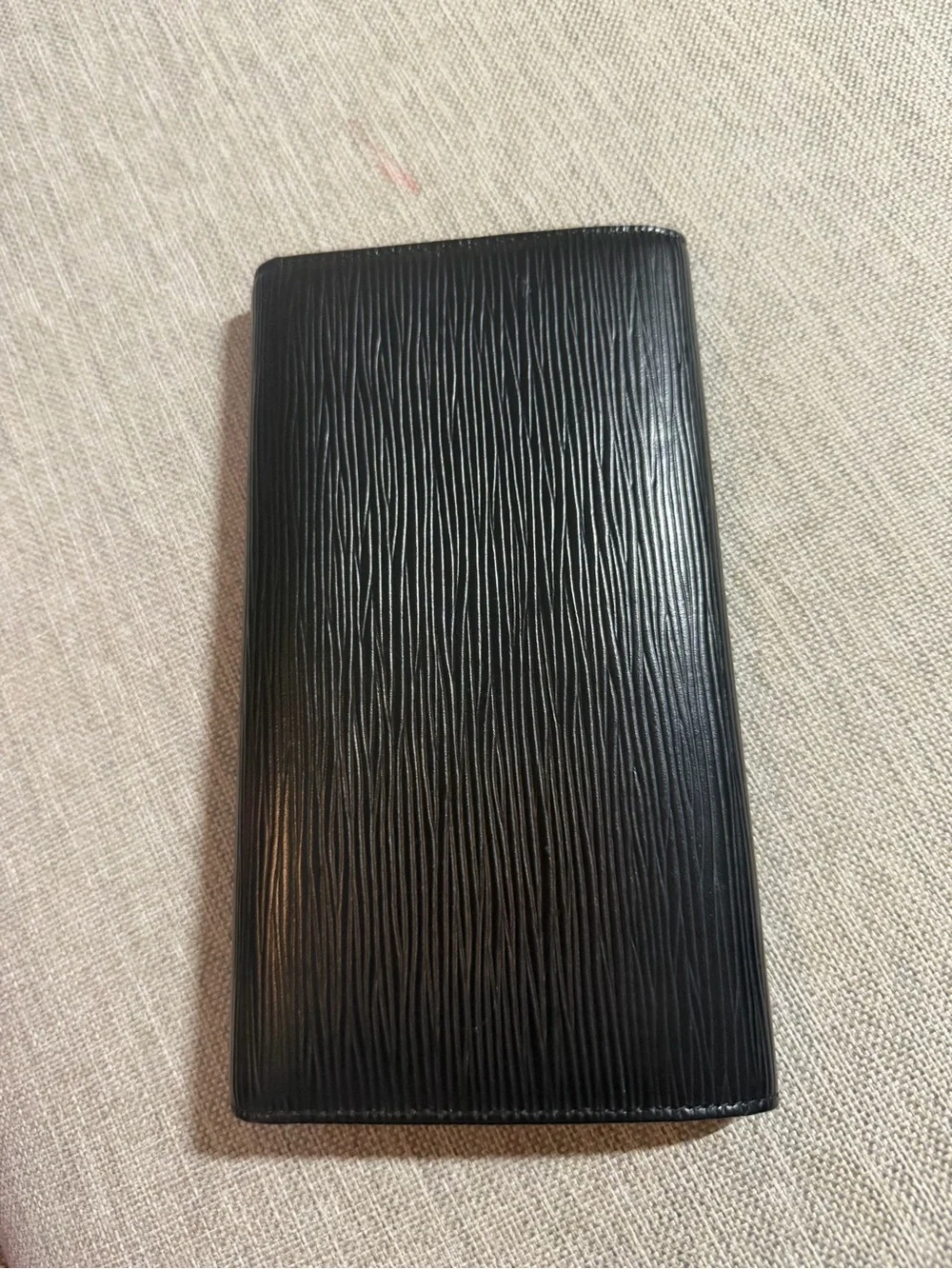 Louis Vuitton Black Epi Leather Long Wallet with Flap